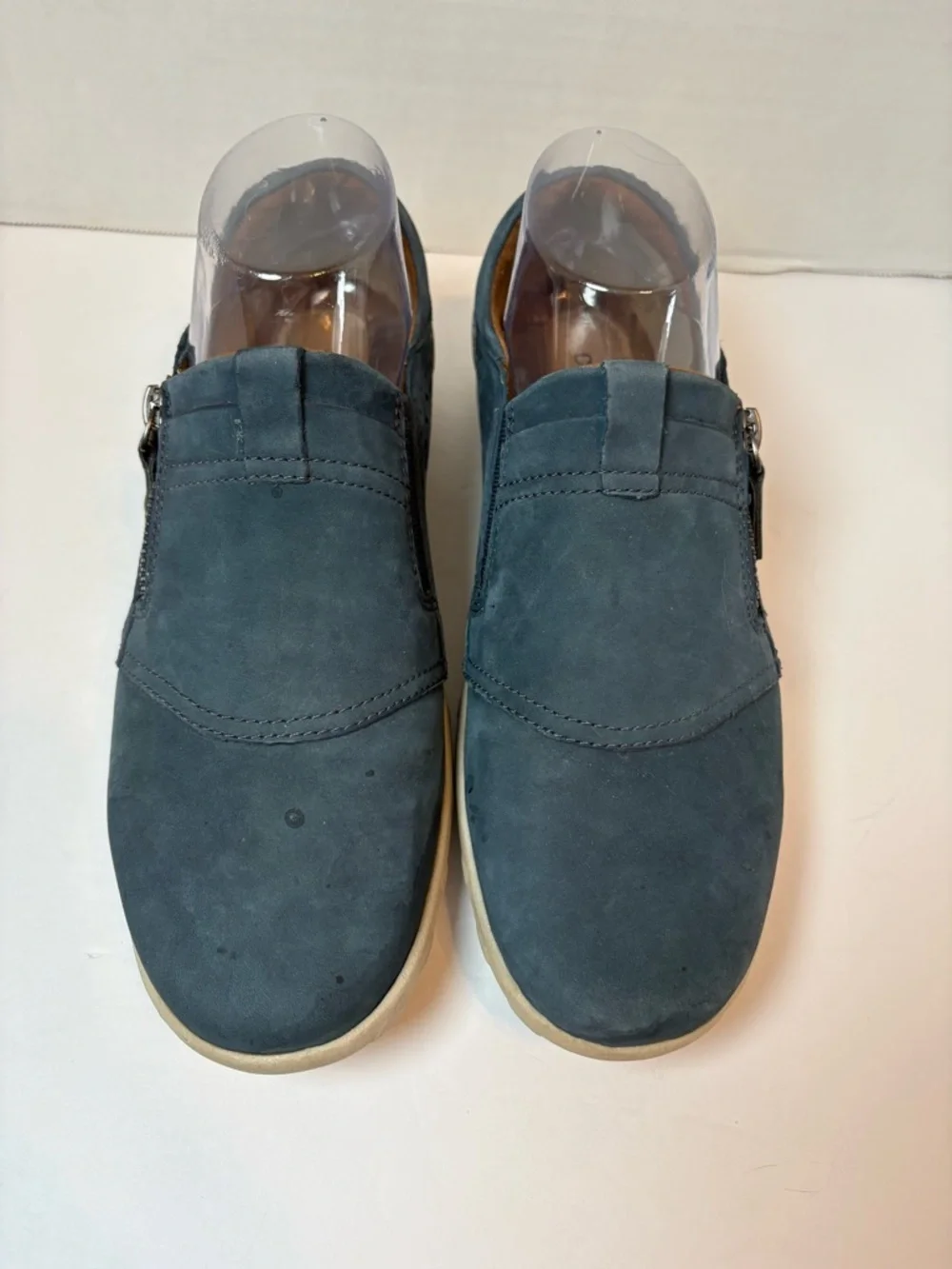 Cobb Hill Amalie Blue Suede Zipper Slip-On Loafers Size 8